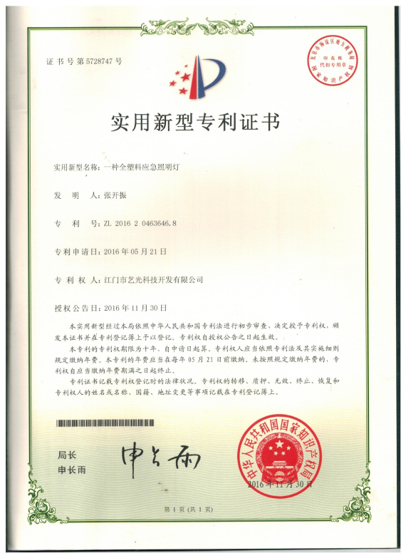 一種全塑料應(yīng)急照明燈